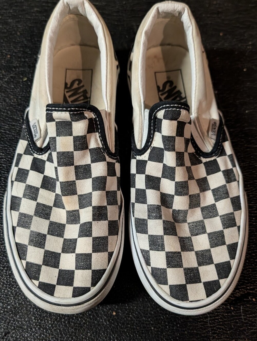 Vans Wowens 7 Checkerboard Slip-On Sneakers - Black & White